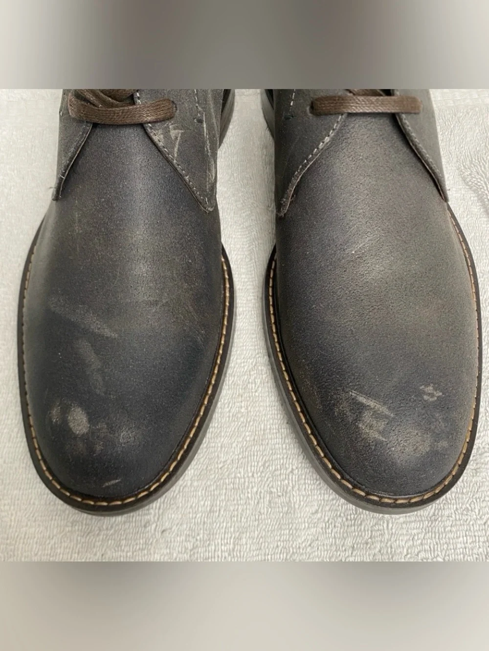 1901 Men's Gray Textured Leather Chukka Boots Size 10.5 Streetwear Tech Classic